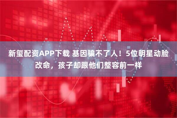新玺配资APP下载 基因骗不了人！5位明星动脸改命，孩子却跟他们整容前一样